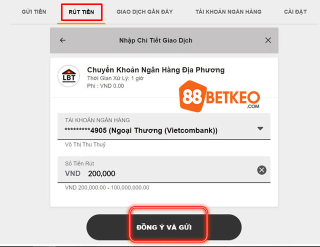 Nhập số tiền cần rút 8xbet Hướng dẫn nhập số tiền rút tại 8xbet